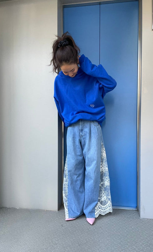 レースドッキングルーズデニム